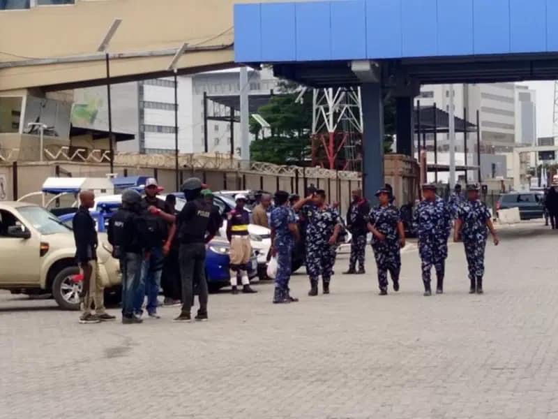 Hardship Protest: Heavy security presence at Lekki Tollgate [Photos]
